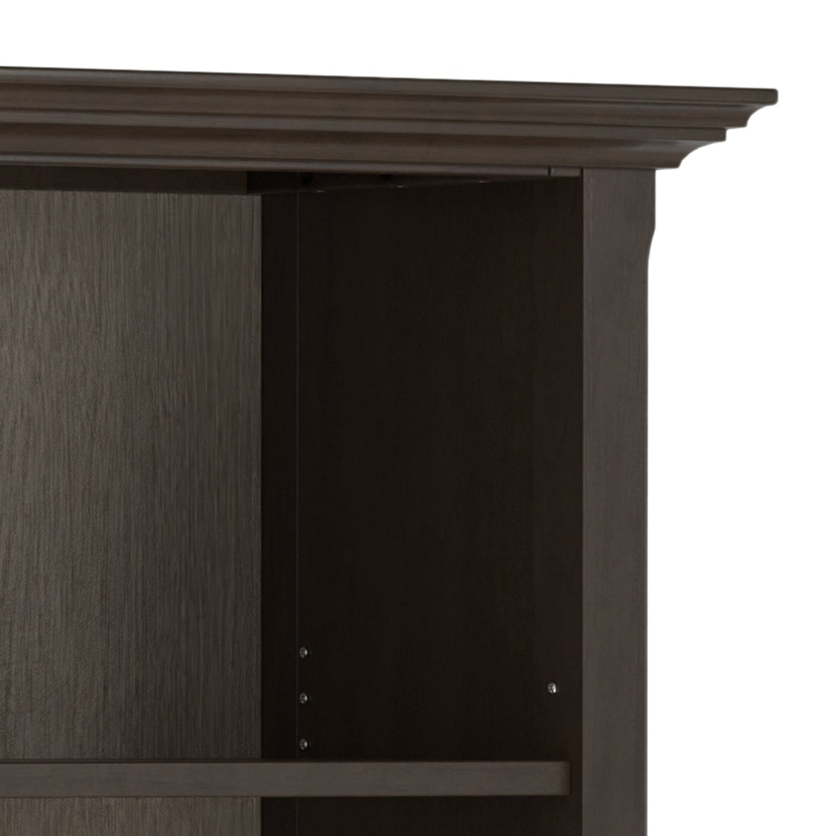 Amherst 36 Inch Solid Wood 5 Shelf Bookcase in Hickory