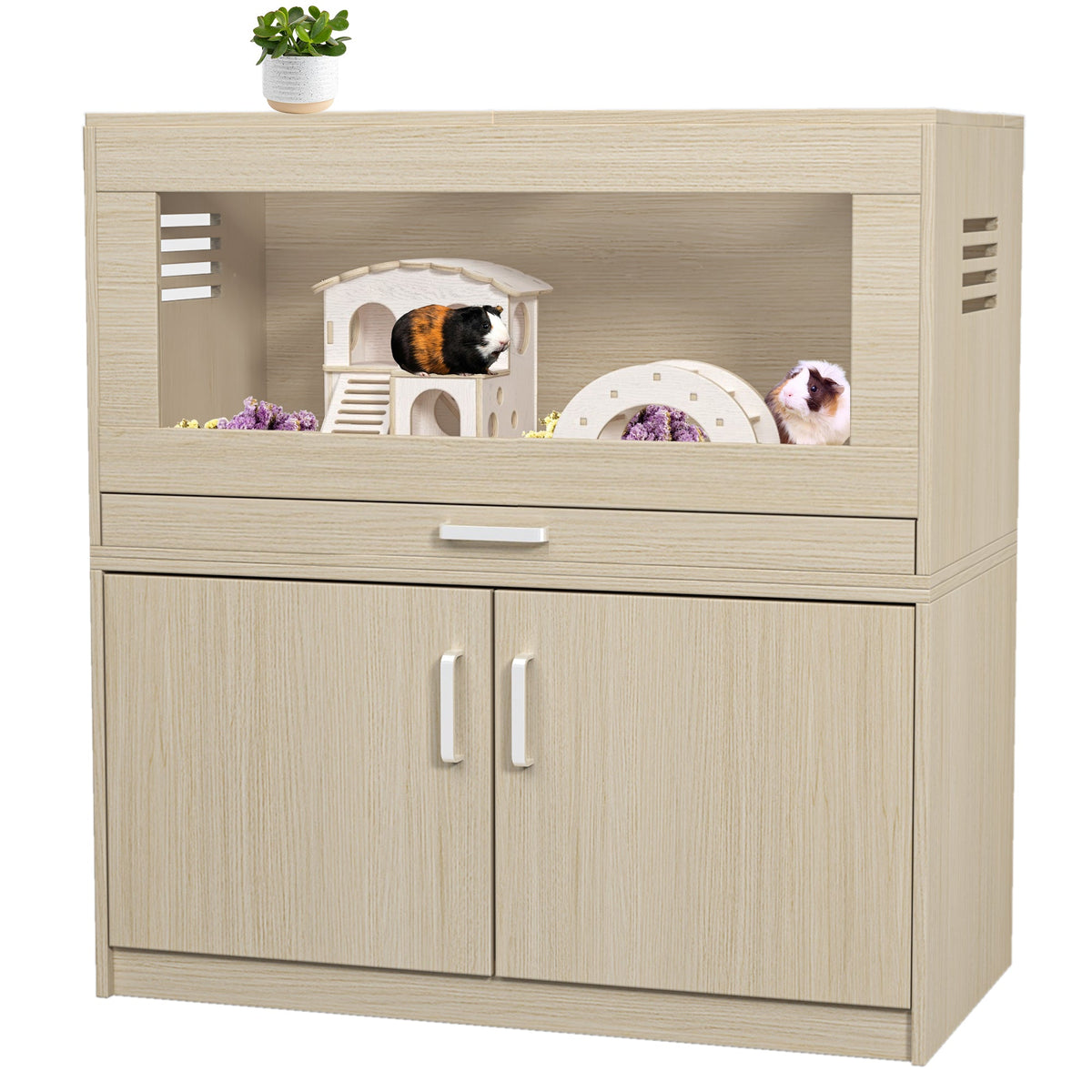 Hamster Cage with Independent Storage Cabinet