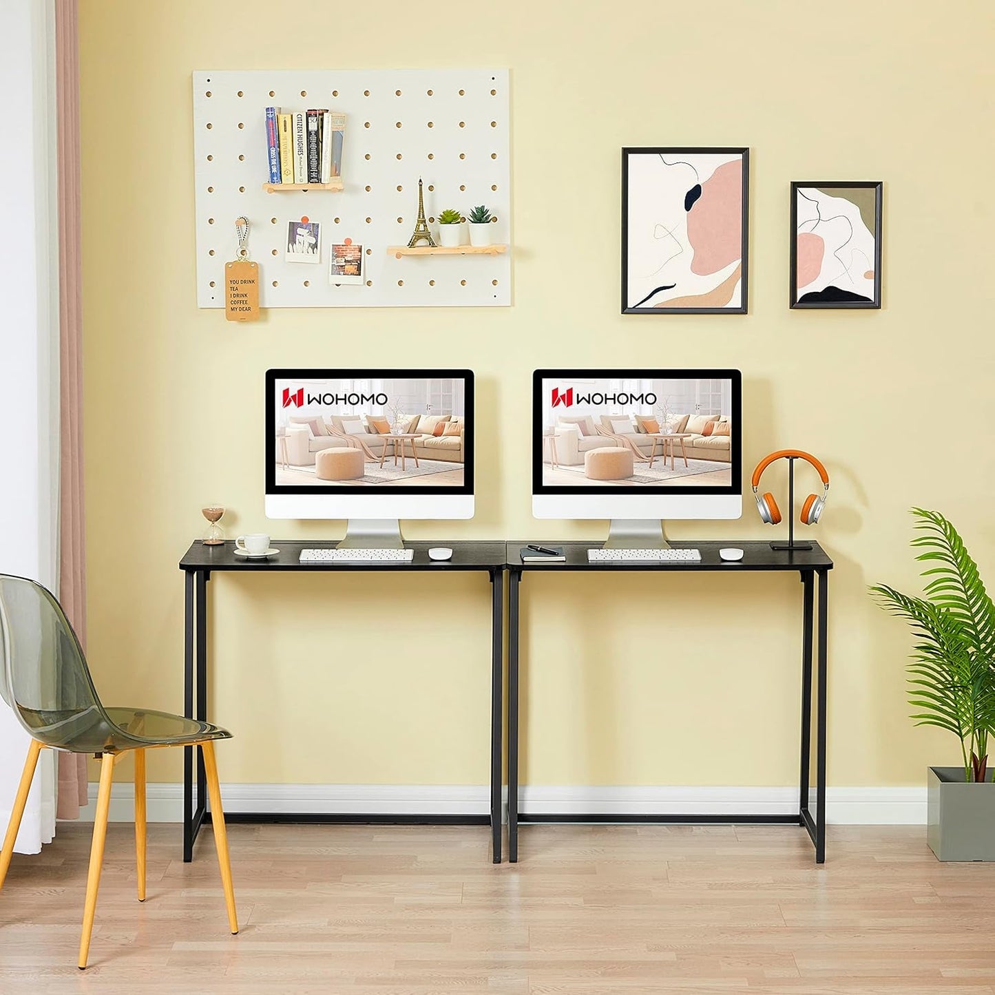 31.5 Inch Folding Computer Desk Black Space Saving