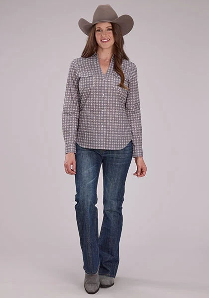 Roper 2501 Medallion Foulard (Grey) - Women's Western Shirt