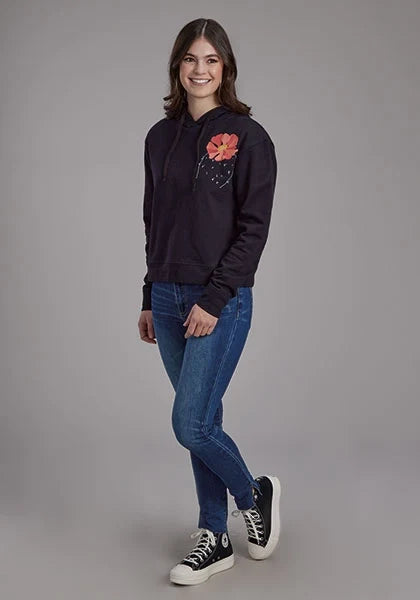 Roper 2272 Flower Print (Black) - Women's Hoodie Sweatshirt