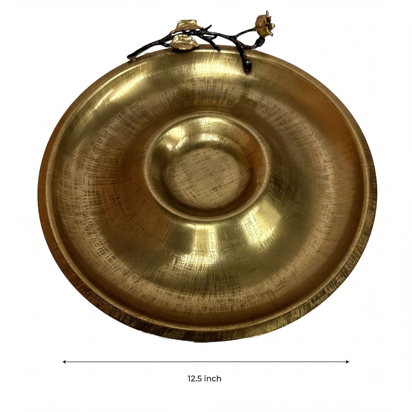 Chip and Dip Platter - Rustic Snack Serving Set with Stainless Steel Tray