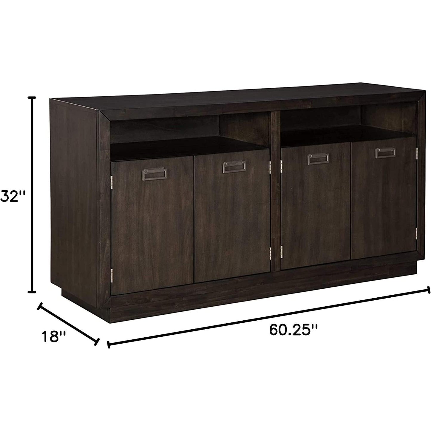 Hyndell 60.13 Inch Contemporary Dining Room Buffet Server With Double Cabinets