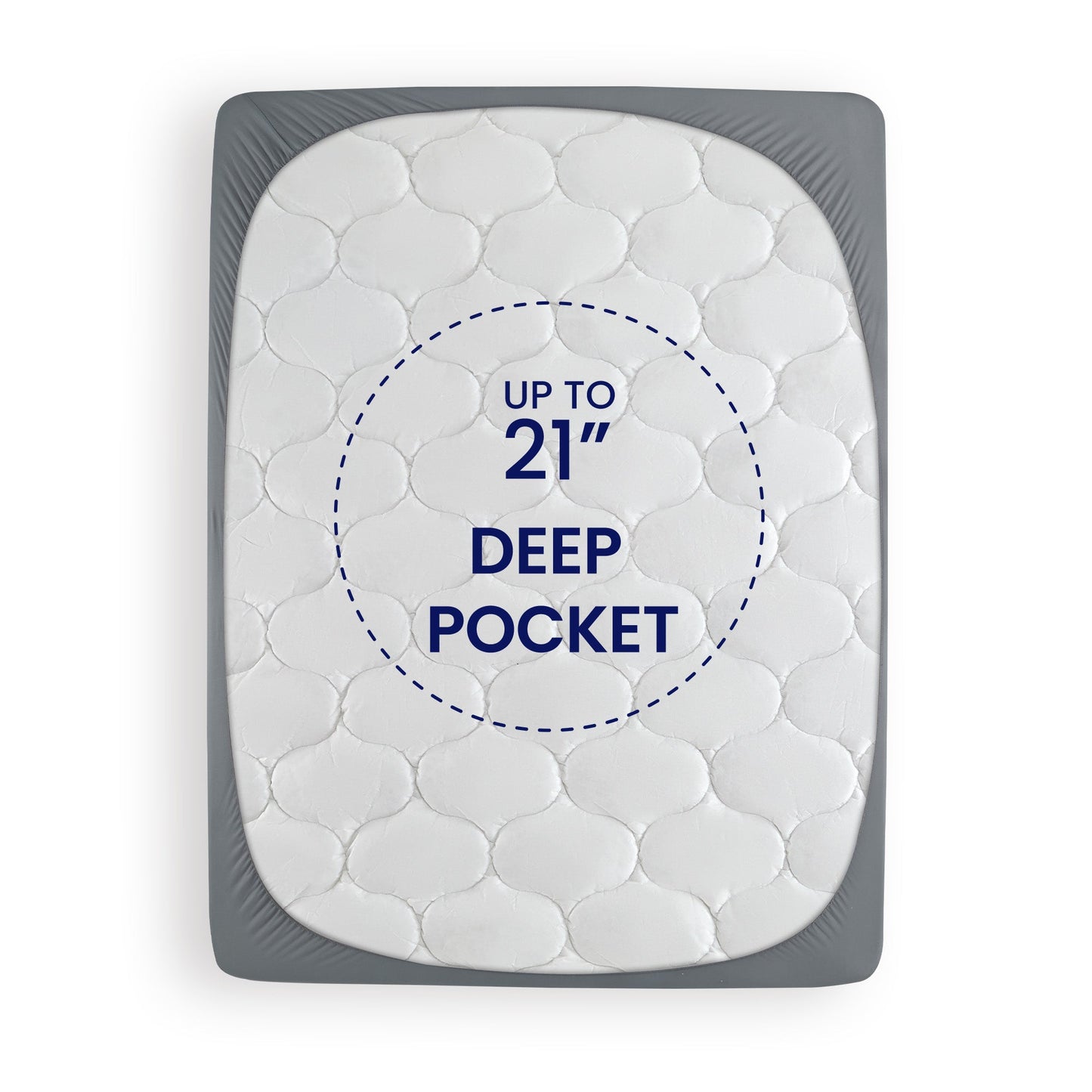 Quilted Fitted Mattress Pad-Grey