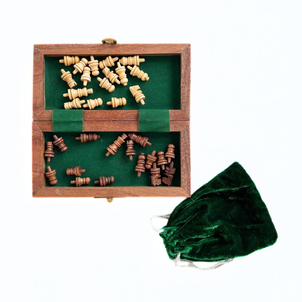 Acacia Wood Travel Chess Set