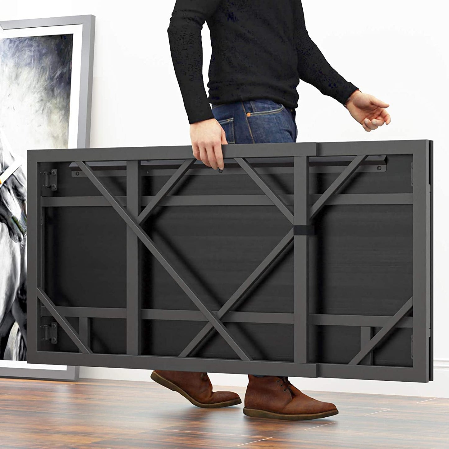 No Assembly Folding Desk for Small Spaces Home Office