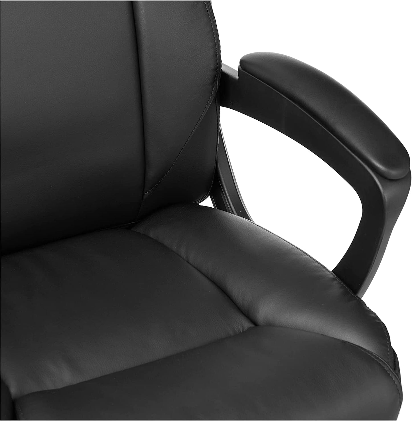 Black PU Mid-Back Office Chair Height Adjustable Ergonomic