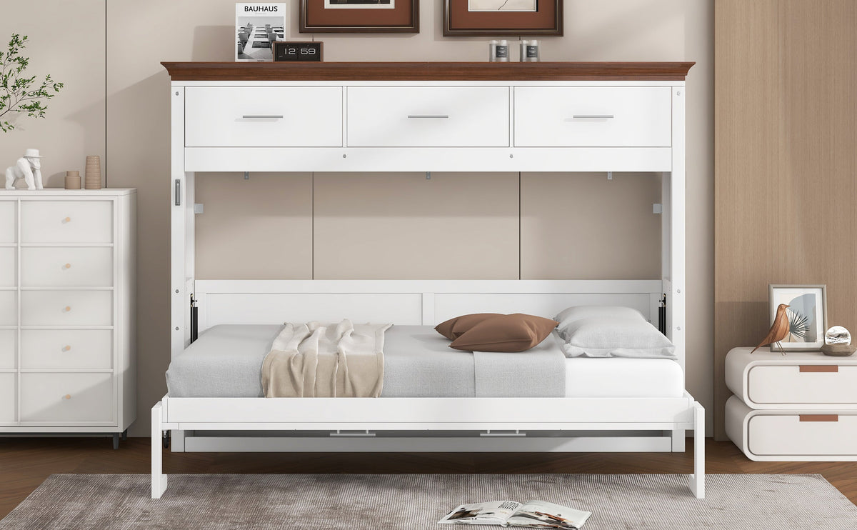 Twin Size Murphy Bed with 3 Drawers