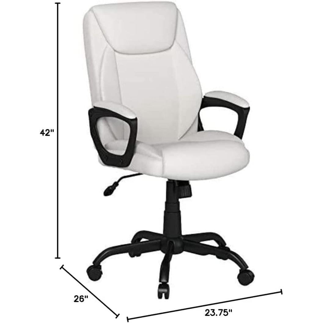 Cream Padded Office Chair Armrests Height Adjustable