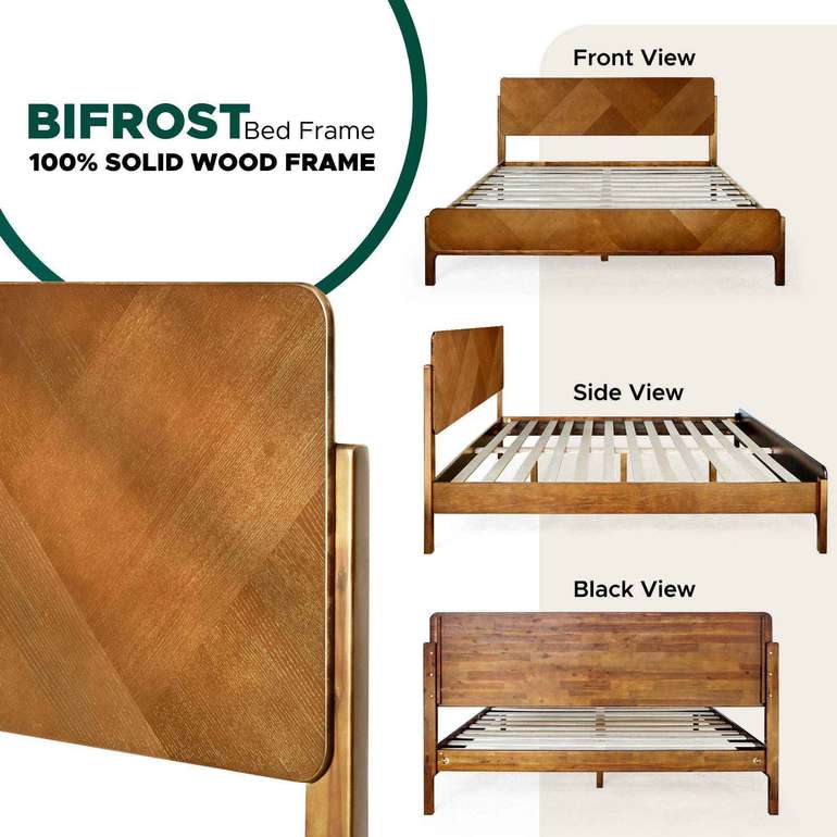 Rorns Bifrost Platform Bed Frame With Headboard for Modern Bedrooms