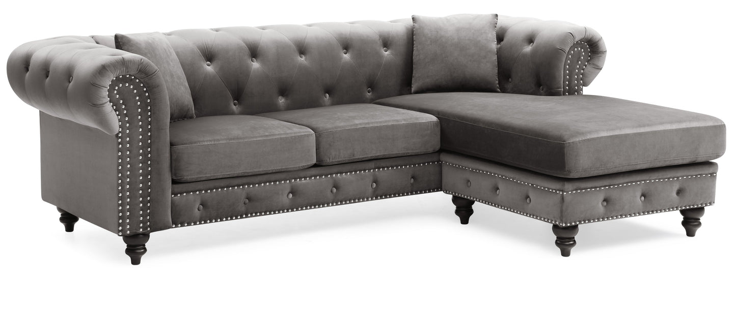 Nola G0350B-SC Sofa Chaise (Without Ottoman) , DARK GRAY
