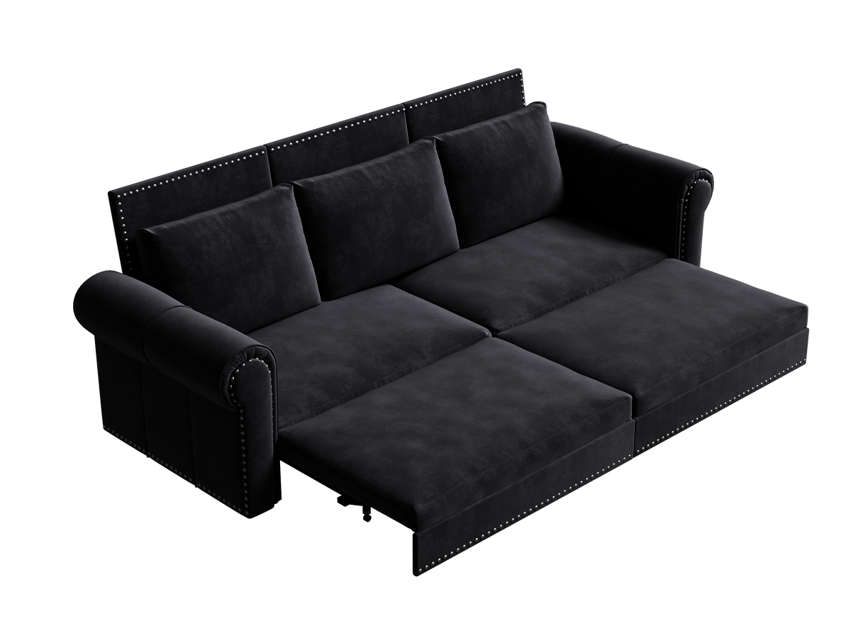 Chesterfield Sofa Bed – 3-in-1 Velvet Convertible Sleeper