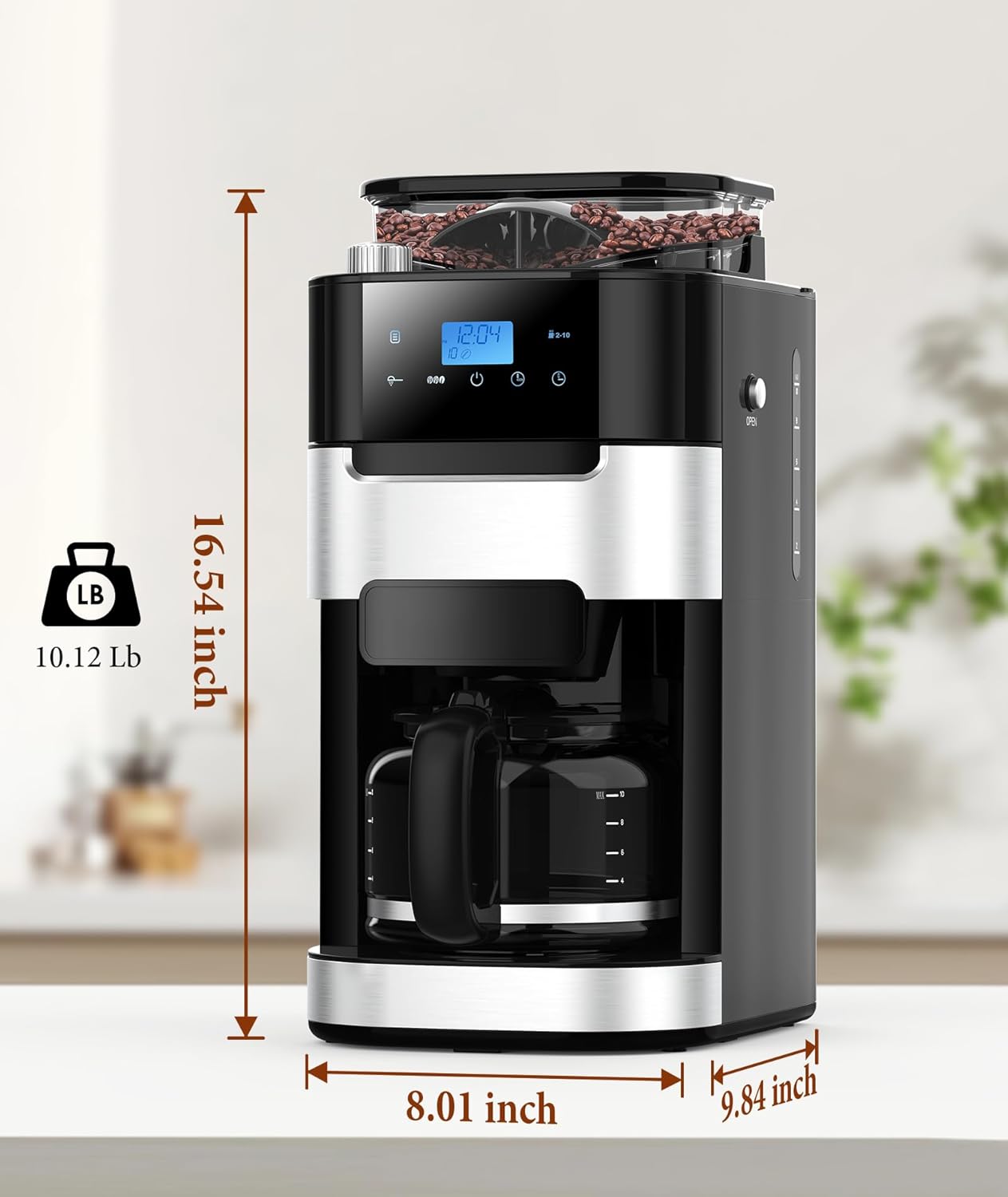 10-Cup Drip Coffee Maker with Built-In Grinde CM8025