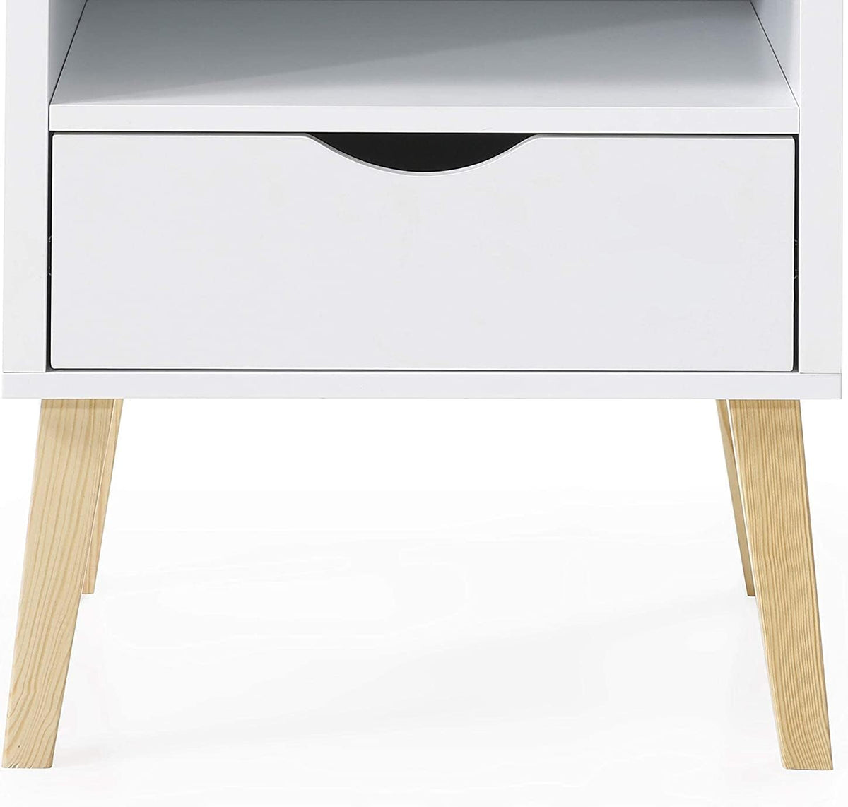 Mid-Century Modern Jeff Night Stand, End Table Bed Room Accent Side Table, White