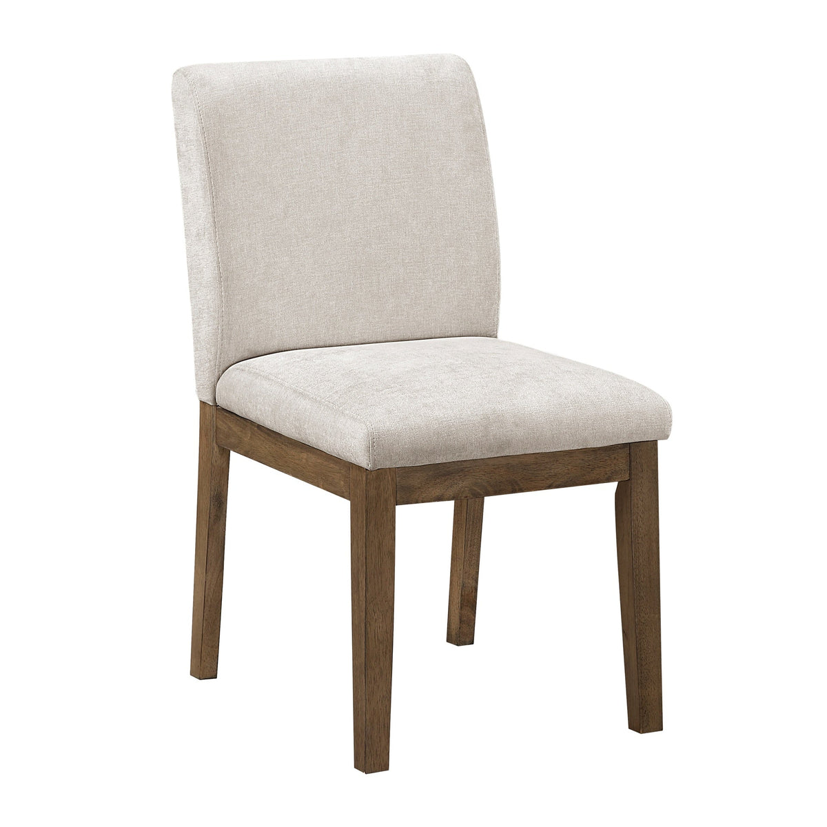 Transitional Brown Gray Upholstered Side Chairs Set of 2 Modern Farmhouse Dining Room Furniture