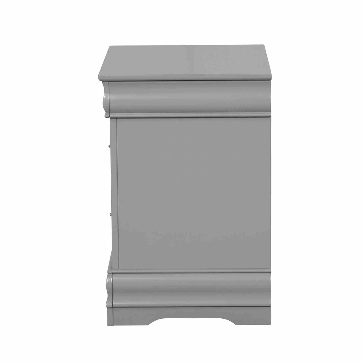 Gray Finish Nightstand 1pc Bracket Legs Dovetail Drawers Hanging Handles Transitional White Finish Bedroom Furniture