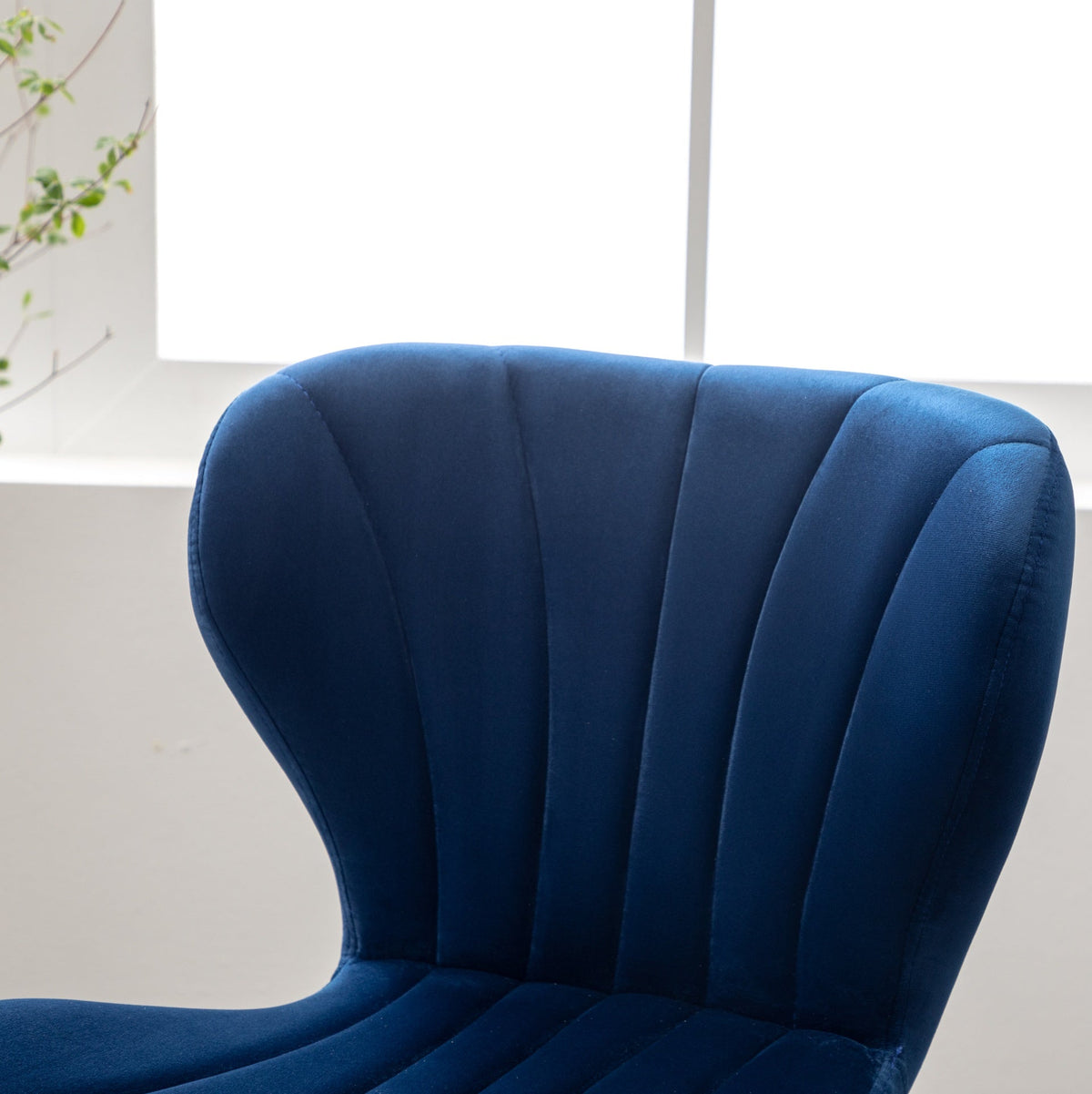 Ellston Upholstered Adjustable Swivel Barstools in Blue, Set of 2