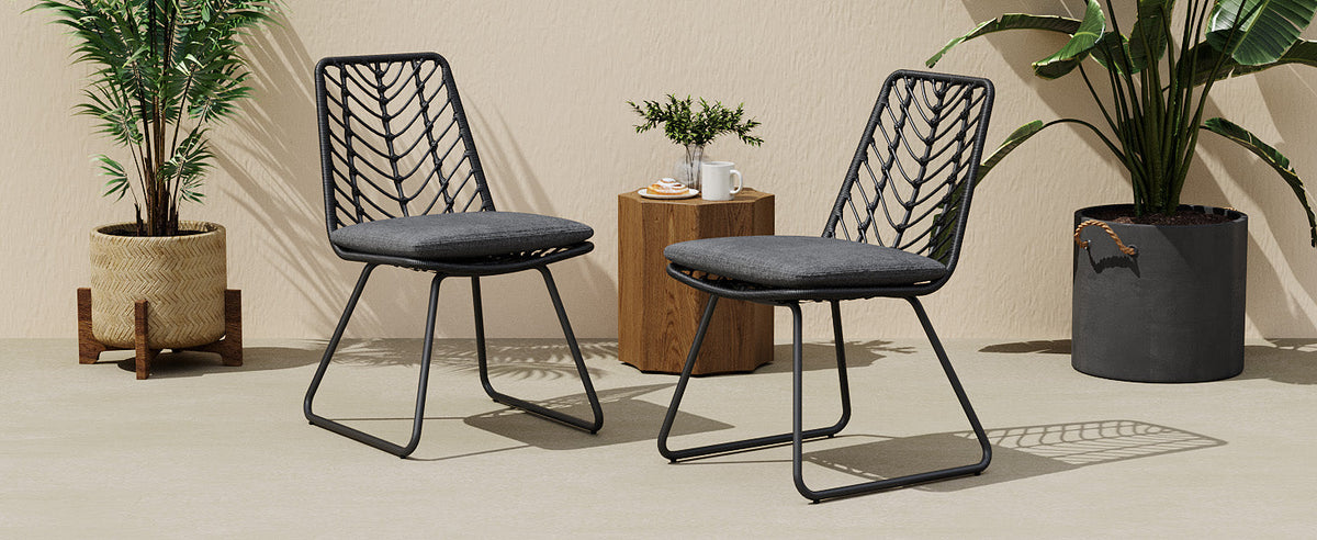 DEJA CHAIR,2PCS with 2 Cushions,Gray