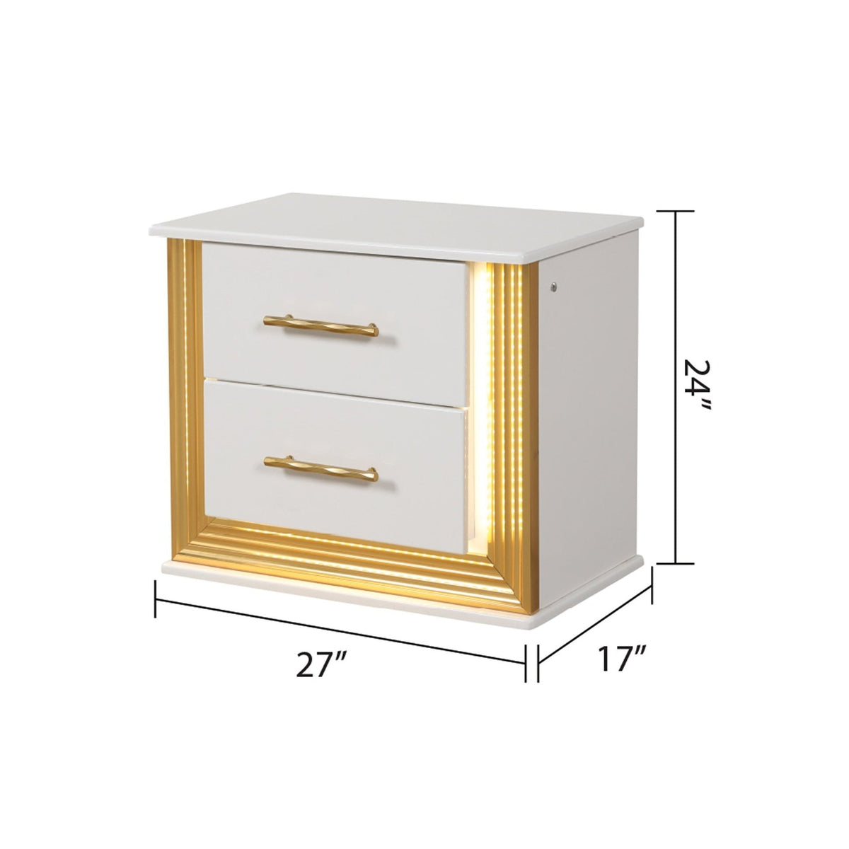 Obsession Contemporary Style 2-Drawer Nightstand Made with Wood & Gold Finish same asG150108858 (NJ inventory)