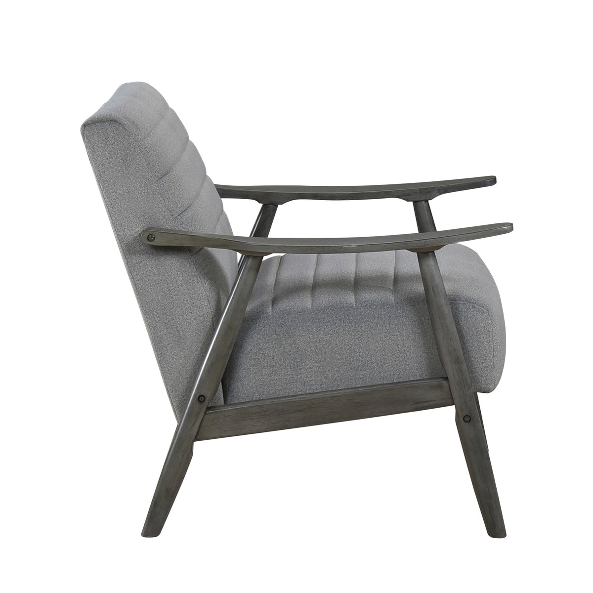 Casual Transitional Accent Chair 1pc Gray Velvet Upholstery Solid Wood Frame Living Room Furniture