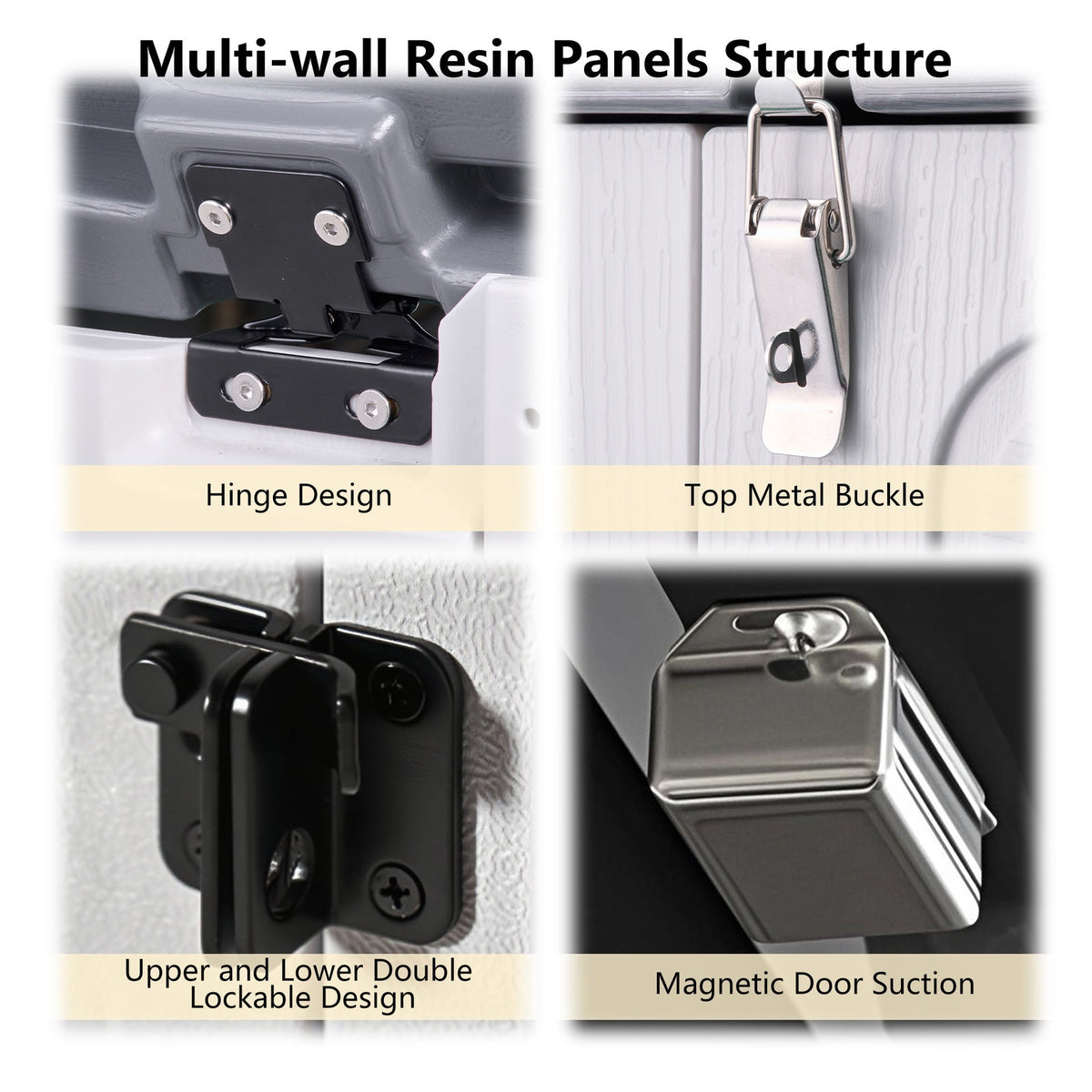 Rust Proof Resin Garden Equipment Storage - Weatherproof, Spacious, UV Resistant Material, Non-Partitioned