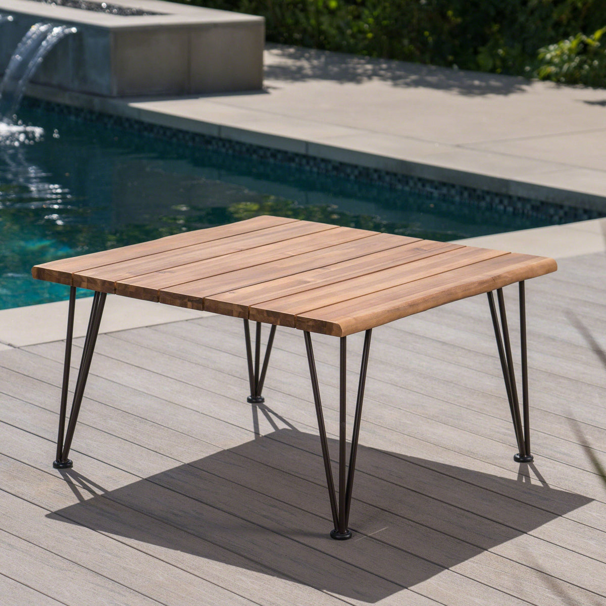ZION INDUSTRIAL WOOD AND METAL COFFEE TABLE