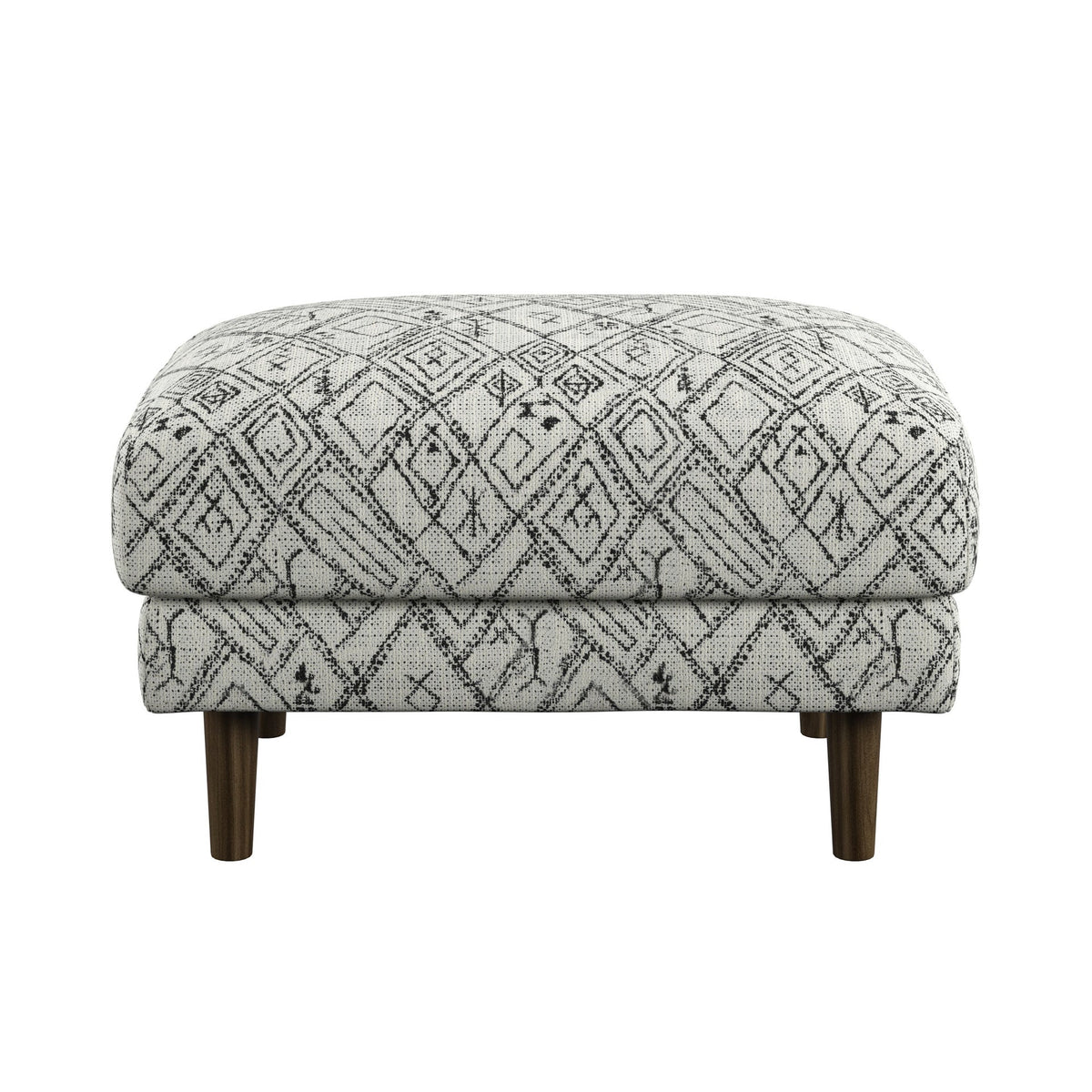 Black Abstract Ottoman