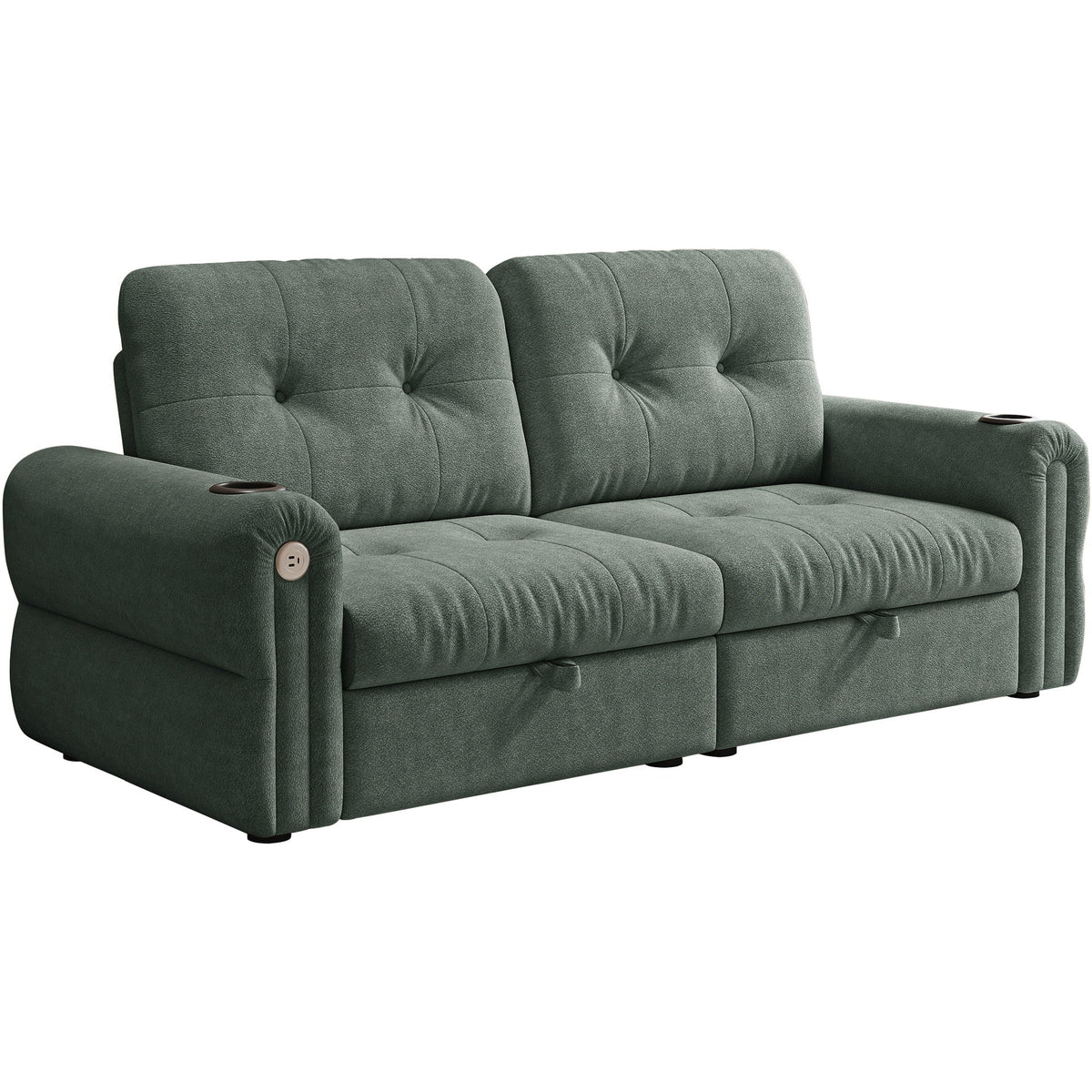 It is a multi-functional sofa, a 80.4-inch convertible sofa bed, and a 2-in-1 piece suitable for both sitting and lying down. Made of Sheneyron fabric, it is suitable for living rooms, bedrooms