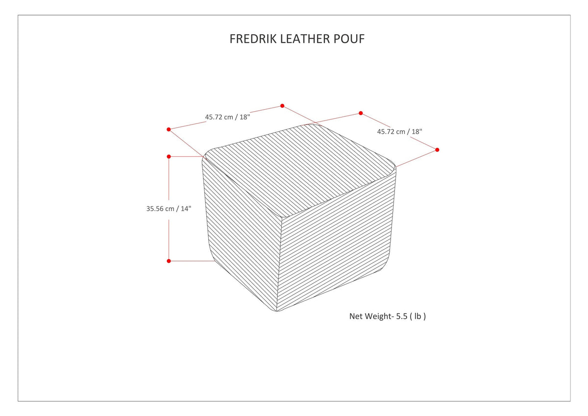 Fredrik - Square Pouf - Black