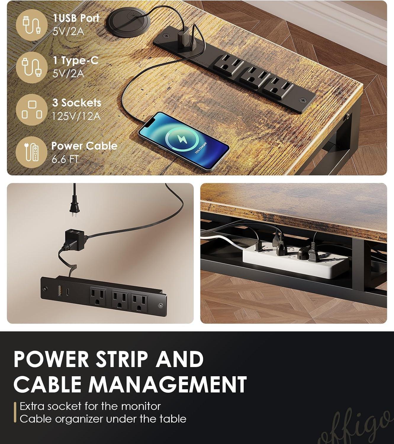 Sixty Three Inch L Shaped Electric Height Adjustable Desk Drawers