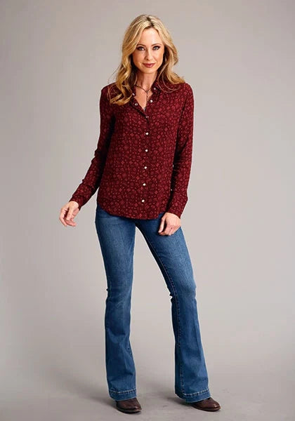 Stetson 1770 Western Ditzy (Wine) - Women's Blouse