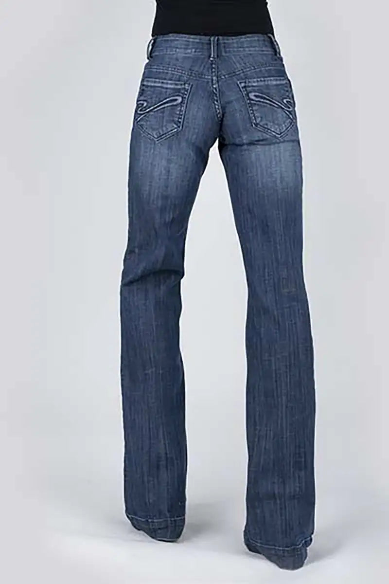 Stetson 214 Trouser Fit S Back Pocket (Denim Dark Wash) - Women's Jeans