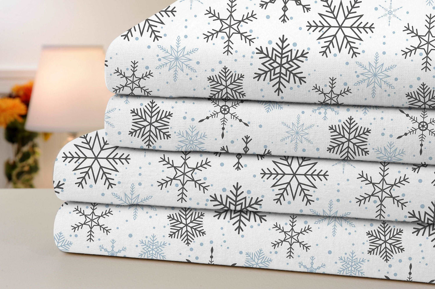 Bibb Home Printed Cotton 4 Piece Sheet Set.