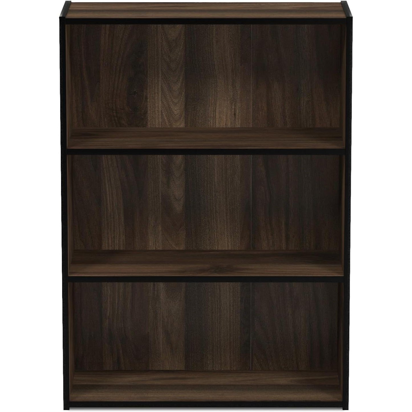 Pasir 3-Tier Open Shelf Bookcase Columbia Walnut Finish