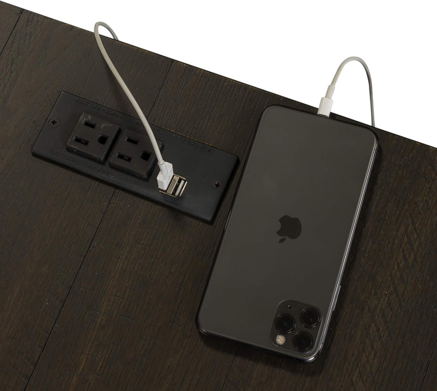 Contemporary L Shaped Desk USB Charging Drawer