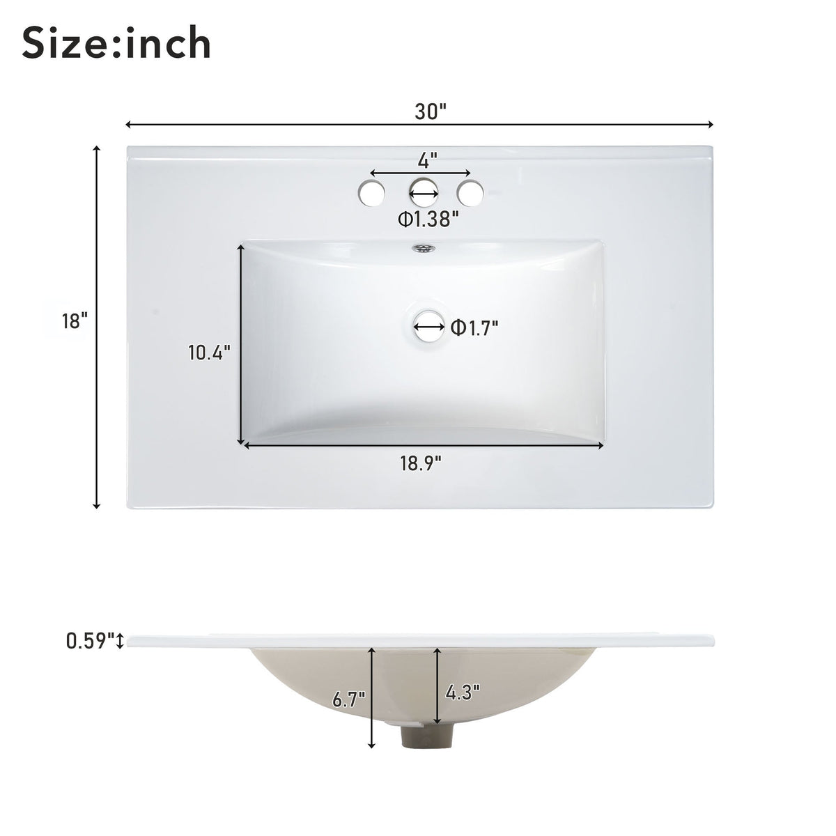Traditional 30" Black Bathroom Vanity Set