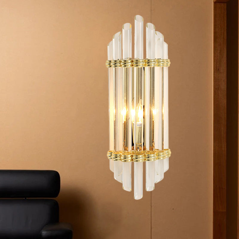 Thea's Modern Gold Arched Crystal Wall Sconce: Light Up Your Walls in Style