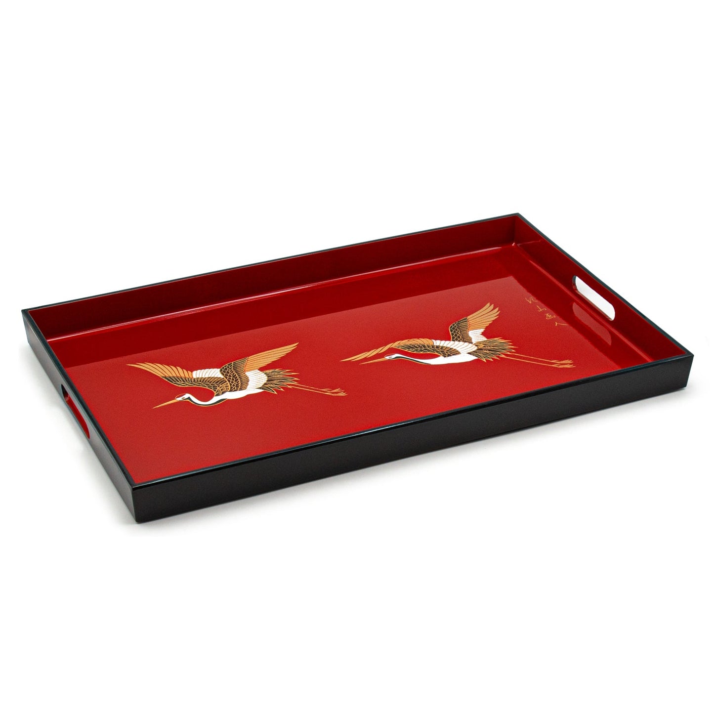 Japanese Lacquer Tray with Hawks