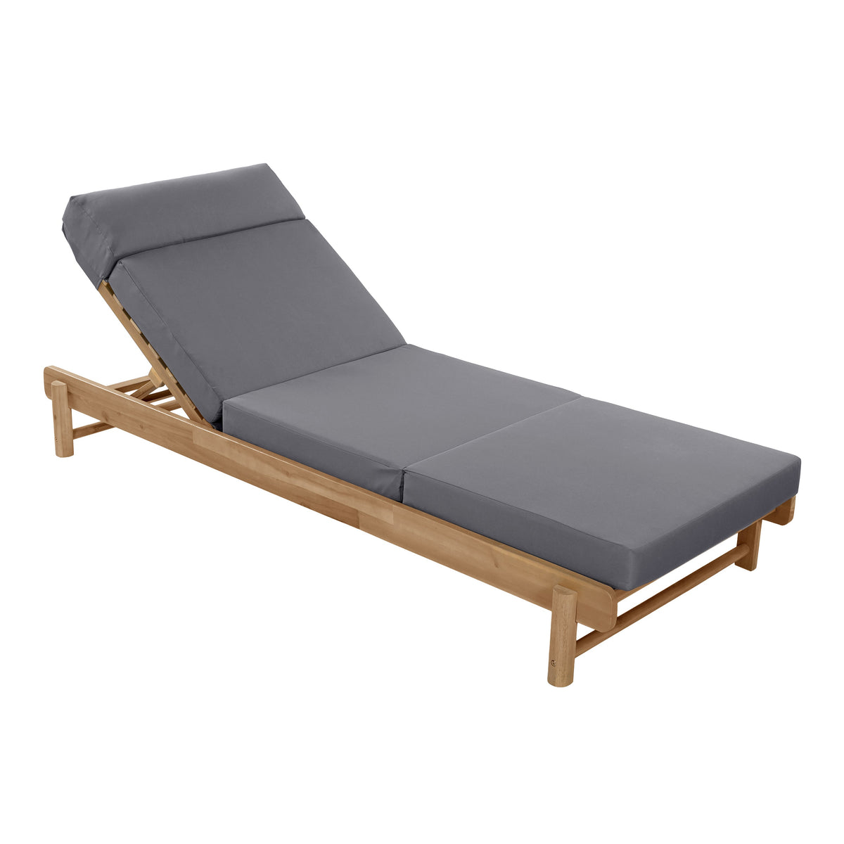 Light Teak Acacia Wood Chaise Lounge Set
