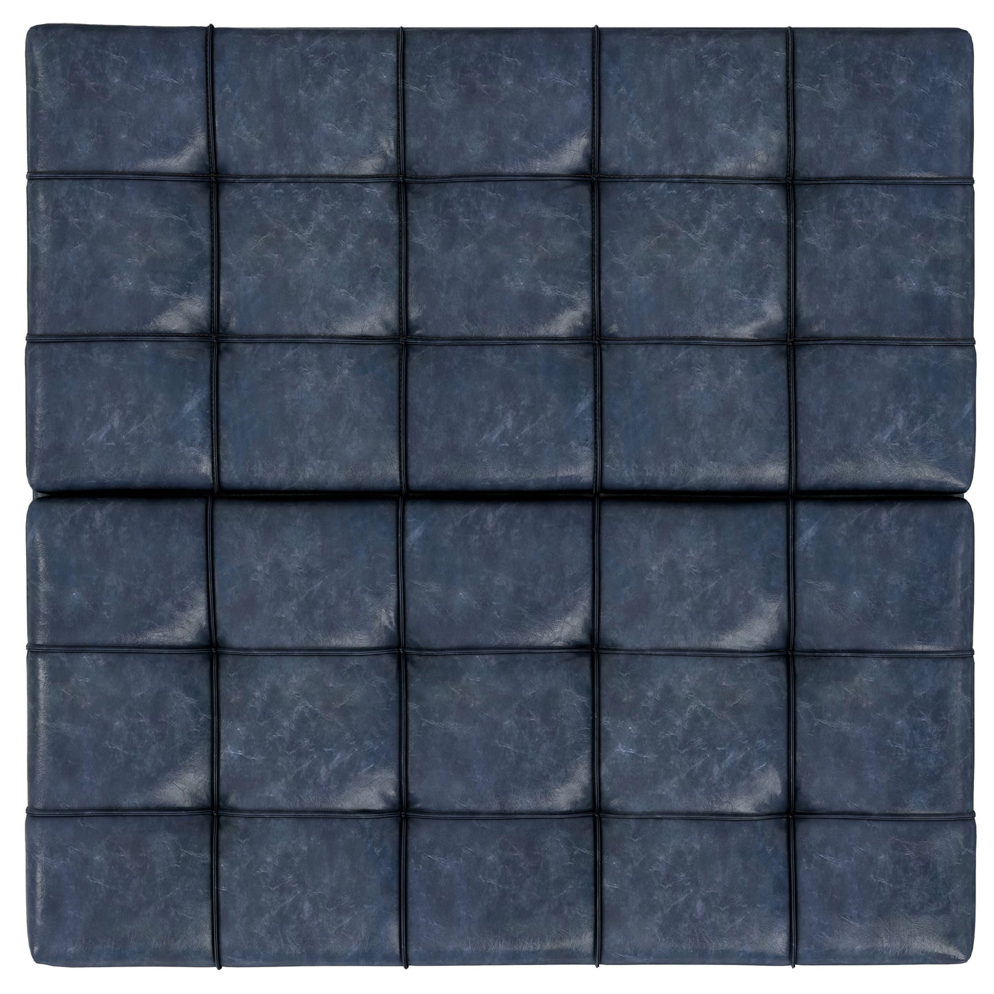 Harrison 40 Inch Wide Large Square Coffee Table Storage Ottoman in Denim