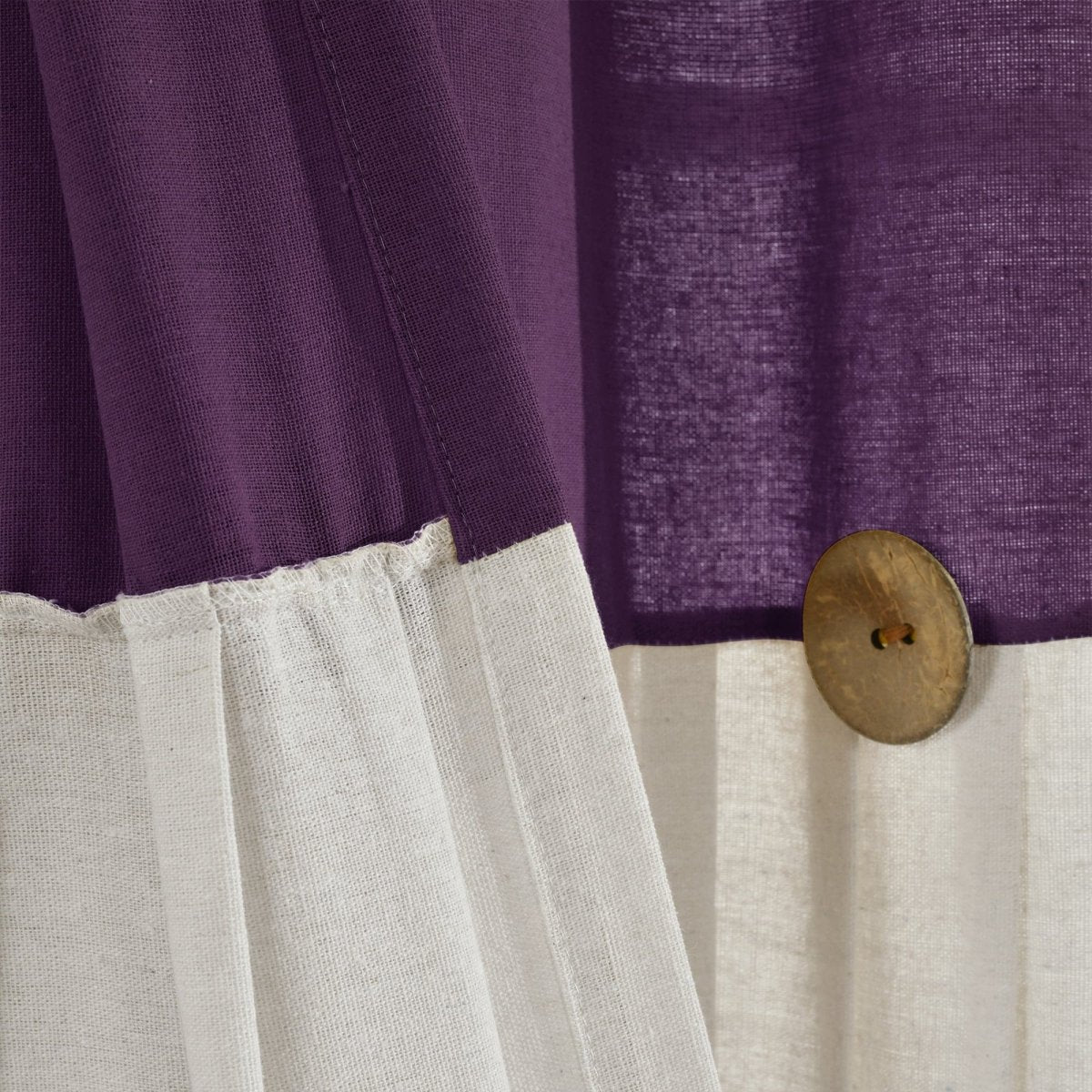 Linen Button Window Curtain (Single Panel)