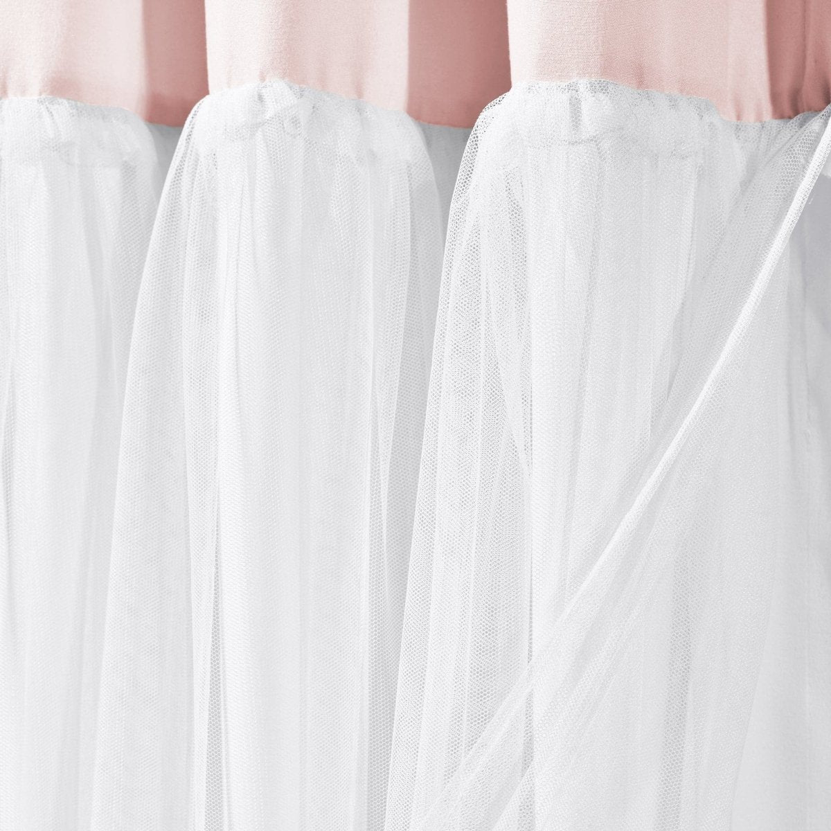 Tulle Skirt Colorblock Window Curtain Panel Set