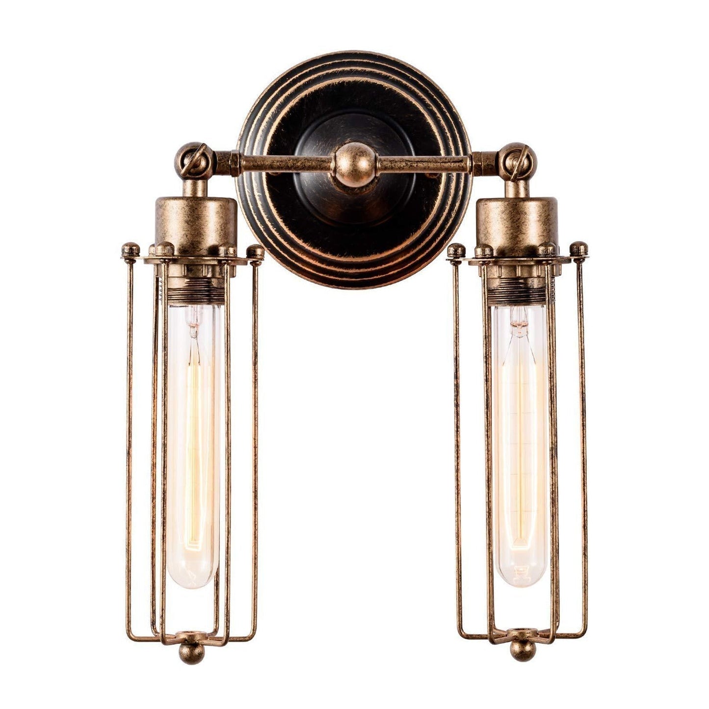Embrace Industrial Charm and Flexible Illumination: The Rustic Cage Wall Sconce