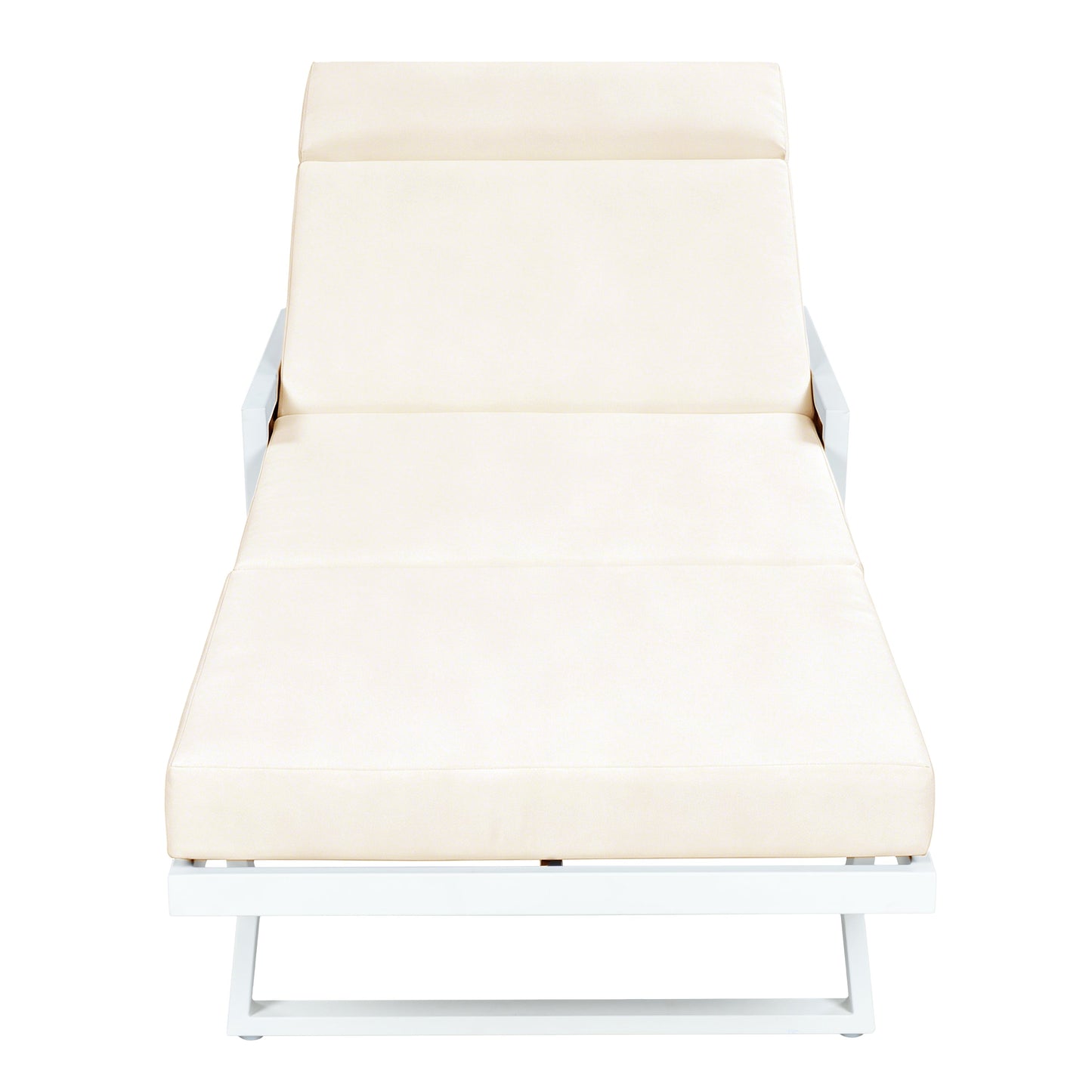 White Iron Outdoor Chaise Lounge