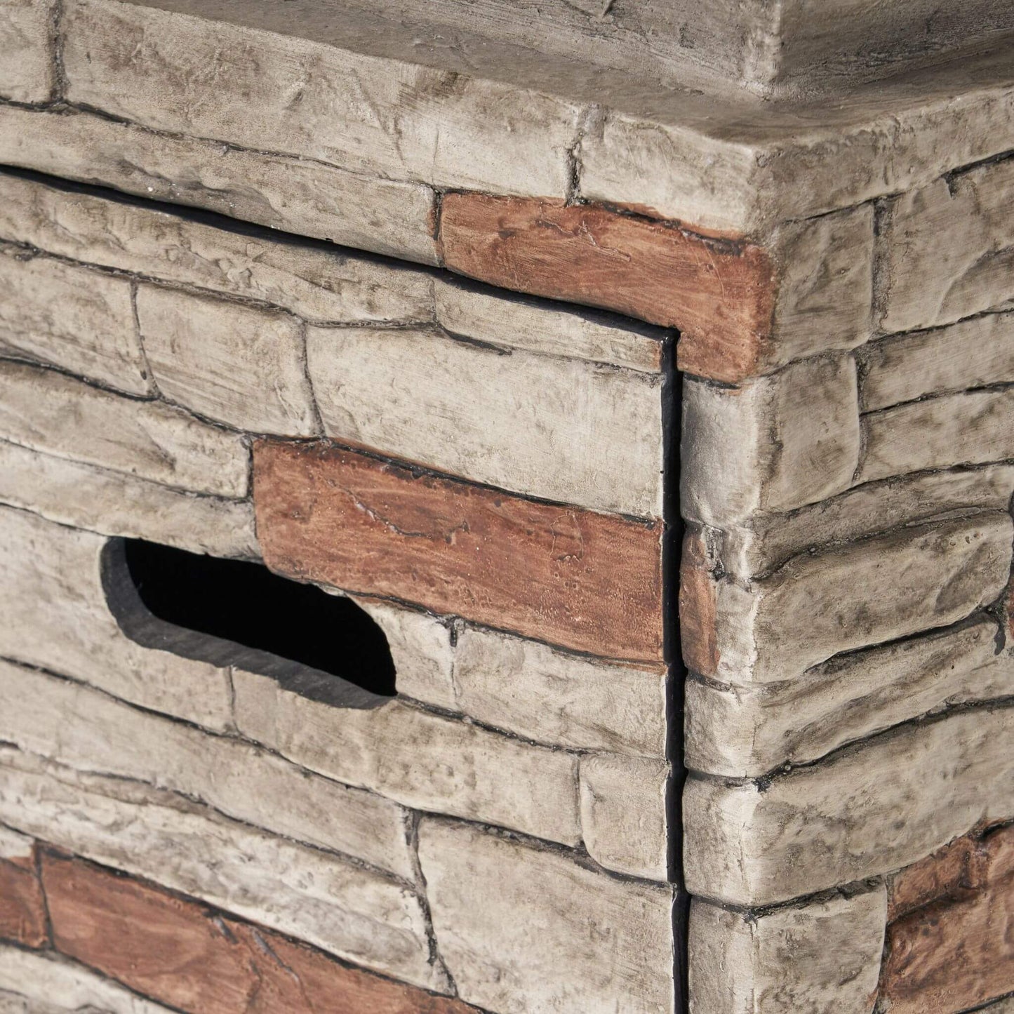 19" Outdoor 40K BTU Natural Stone Fire Column (SAK36771)