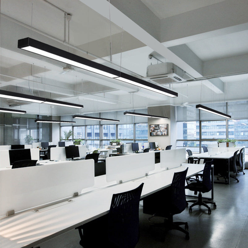 Sleek Black Contemporary LED Ceiling Light - Available in 3 Widths