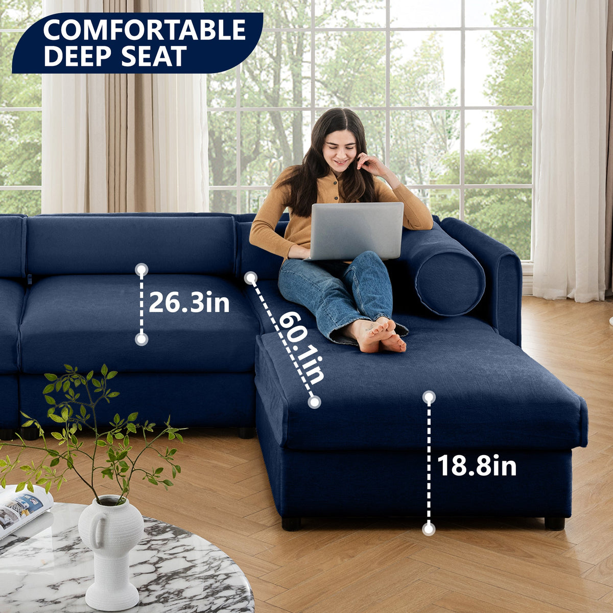 Stylish Chenille Sofa