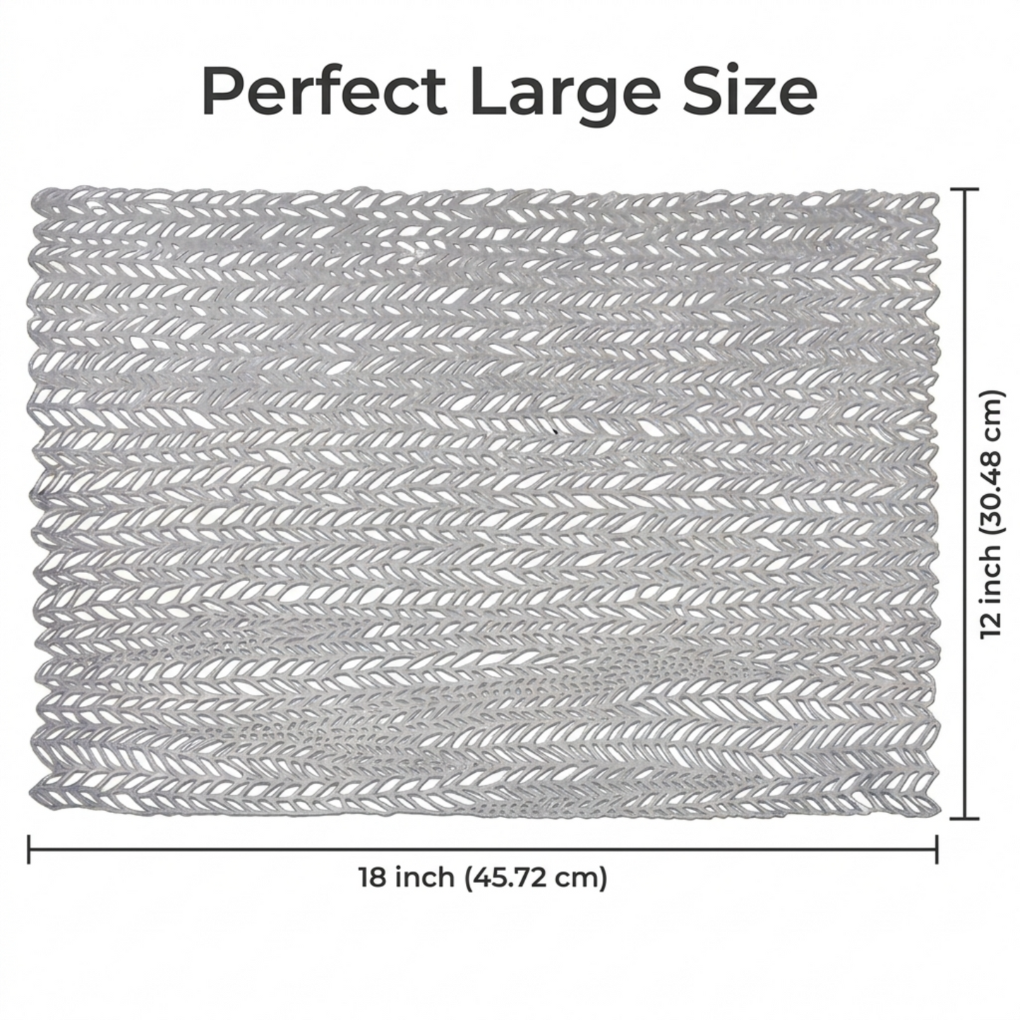 PVC Placemats - Silver Set of 6 | Heat Resistant Non Slip Table Mats for Dining