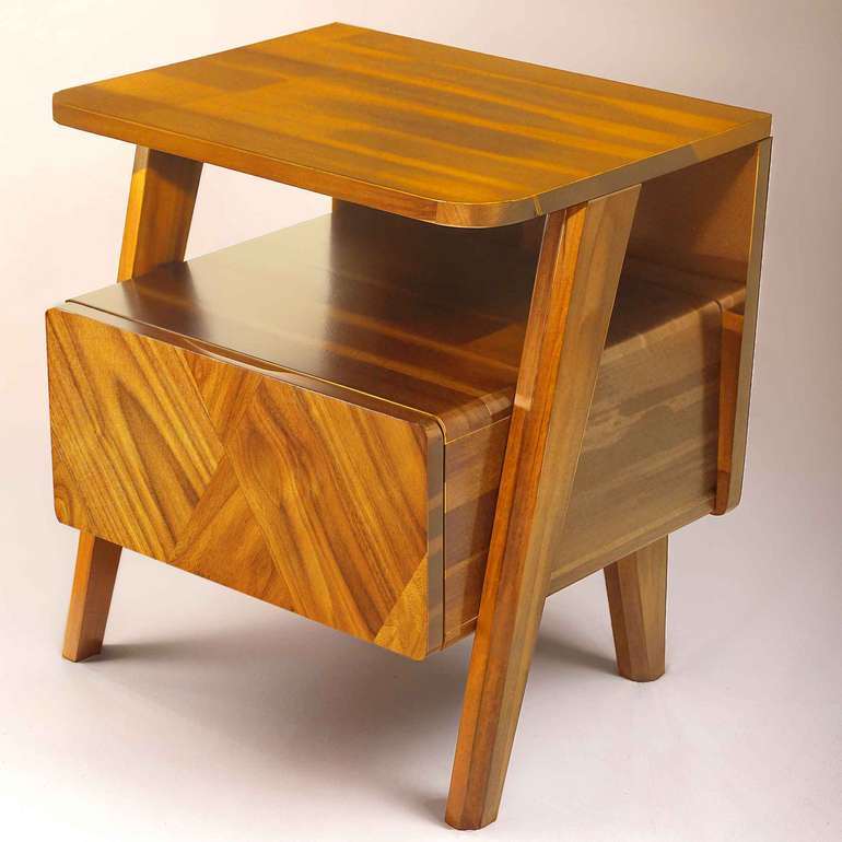 Rorns Rum Nightstand with Drawer for Stylish Bedroom Storage