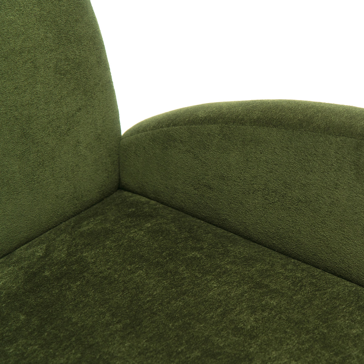 Velvet Fabric Lounge Chair with Birch Legs